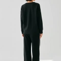 Moda Kadın Siyah İkizler Burcu Oversize 2 İplik Eşofman Ev Giyim Takımı