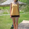Moda Kadın Şortlu Tankini Elbise Mayo Sarı