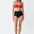 Moda Kadın Straplez Kırmızı Yüksek Bel Bikini Takımı