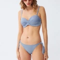 Moda Kadın Straplez Mavi Bikini Takımı