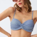 Moda Kadın Straplez Mavi Bikini Takımı