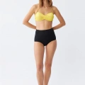 Moda Kadın Straplez Sarı Yüksek Bel Bikini Takımı
