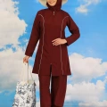 Moda Kadın Tam Tesettür Bordo Mayo