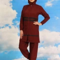 Moda Kadın Tam Tesettür Mayo Bordo