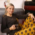 Moda Kadın Uzun Kol Penye Pijama Takım Kahve