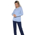 Moda Kadın Uzun Kol Penye Pijama Takımı Lila