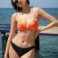 Moda Kadın Yarım Destekli Alt Üst Bikini Takım Turuncu