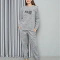 Moda Polar Kadın Pijama Takımı Gri