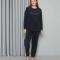 Moda Polar Kadın Pijama Takımı Lacivert