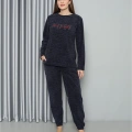 Moda Polar Kadın Pijama Takımı Lacivert