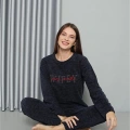 Moda Polar Kadın Pijama Takımı Lacivert