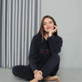 Moda Polar Kadın Pijama Takımı Lacivert
