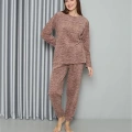 Moda Polar Kadın Pijama Takımı Sütlü Kahve