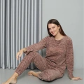 Moda Polar Kadın Pijama Takımı Sütlü Kahve