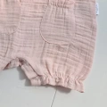 Müslin Kumaş Çiçek Nakışlı Pamuklu Kız Bebek Tulum