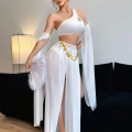 Özel Tasarım Kadın Beyaz Fantezi Harem Kostüm