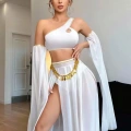 Özel Tasarım Kadın Beyaz Fantezi Harem Kostüm