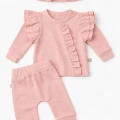 Pembe Fırfırlı 3’lü Kız Bebek Takımı