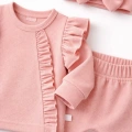 Pembe Fırfırlı 3’lü Kız Bebek Takımı