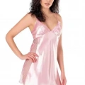 Pembe Kısa Saten Gecelik 8105
