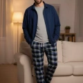 Pijalüx Battal Tek Alt Cepli Ekose Pijama