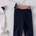 Puanlı Ayıcık Nakışlı Tulumlu % 100 Pamuk Erkek Bebek 5li Set