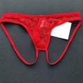 Seksi Dantelli Arkası Açık Seksi Kırmızı Erkek Külot