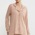 Sementa 76444 Düz Renk Gömlek Model Pijama Takım