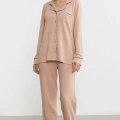 Sementa 76444 Düz Renk Gömlek Model Pijama Takım