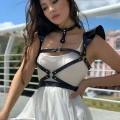 Şık Deri Seksi Göğüs Deri Harness - Brf996