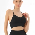 Siyah  3921 Soft Seamless Ripli Tayt Yoga Takımı