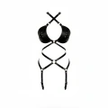 Siyah Body Harness Deri Çapraz Bağlamalı Tam Vücut Aksesuarı - Brf1409