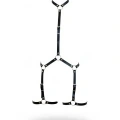 Siyah Body Harness Suni Deri Ayarlanabilir Bacak Detaylı - Brf234