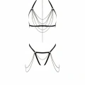 Siyah Harness Takım Çok Katmanlı Zincir Detaylı - Brf1065
