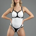 Siyah Harness Takım Deri O-halka Detaylı Vücut Aksesuarı - Brf1101