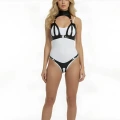 Siyah Harness Takım Suni Deri Detaylı Body Boyunluklu - Brf1089