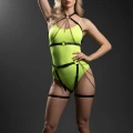 Siyah Harness Takım Zincir Detaylı Deri Vücut Kemer - Brf1084