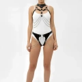 Siyah Harness Takım Zincir Detaylı Suni Deri - Brf1067