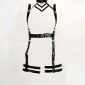Siyah Jartiyer Harness Deri Vücut Tokalı Aksesuar - Brf1301