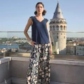 Yaprak Desenli Ve Dantelli 3lü Pijama Takımı