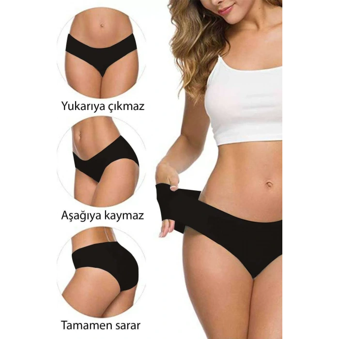 2 Adet Kadın Dikişsiz Lazer Kesim Esnek İz Yapmayan Külot S1