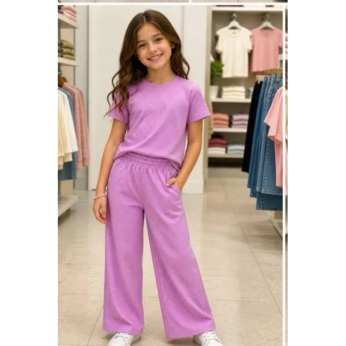 6/14 Yaş Oshyo Kumaş Full Taşlı Çocuk Takımı