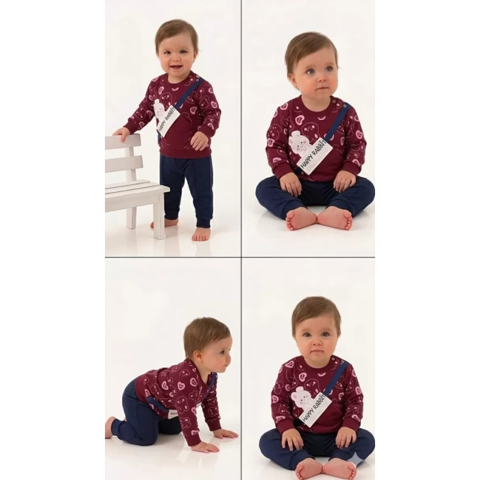 6/24 Ay Baskılı Penye Bebek Takımı