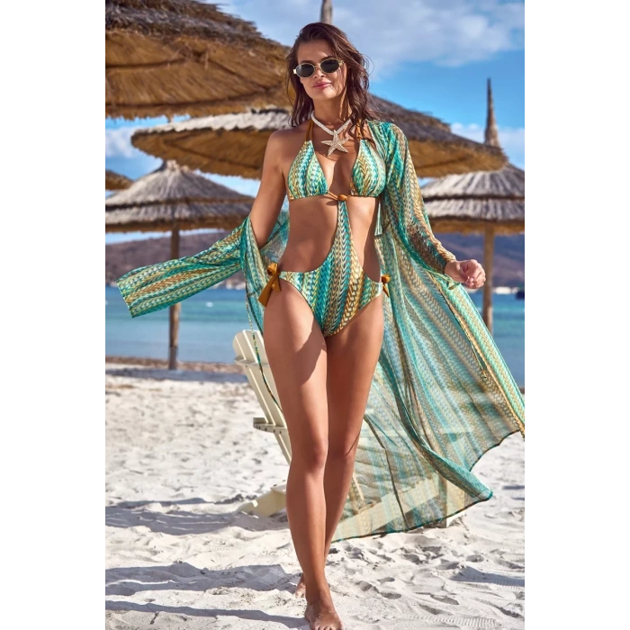 Argento 2106-3018 Kadın Önü Açık Uzun Kaftan