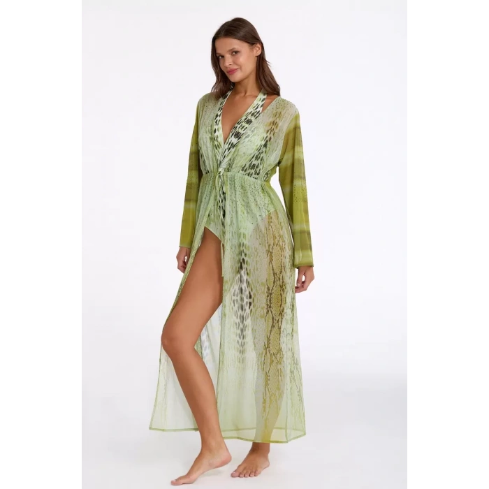 Argento 2106-3025 Kadın Önü Açık Uzun Kaftan