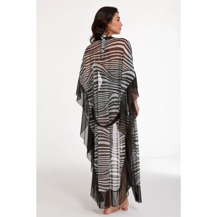 Argento 2153-3034 Kadın Kuşaklı Uzun Kaftan