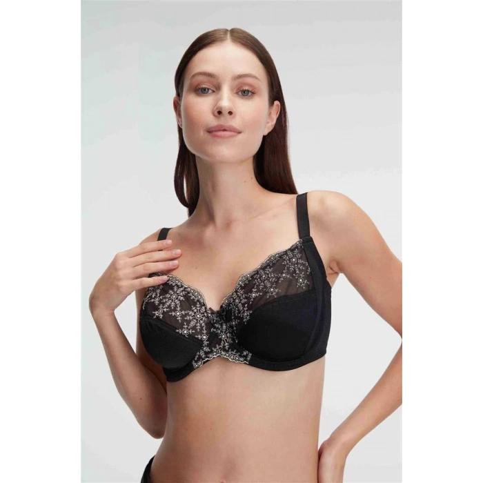 Balenli Desteksiz Dolgusuz Toparlayıcı Dantelli Küçültücü Sütyen