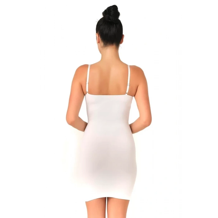 Beyaz Mı Emay 5060 Göğsü Açık Elbise Korse