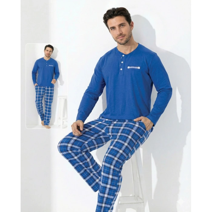 Boyraz 0645 Erkek Uzun Kol Penye Pijama Takımı