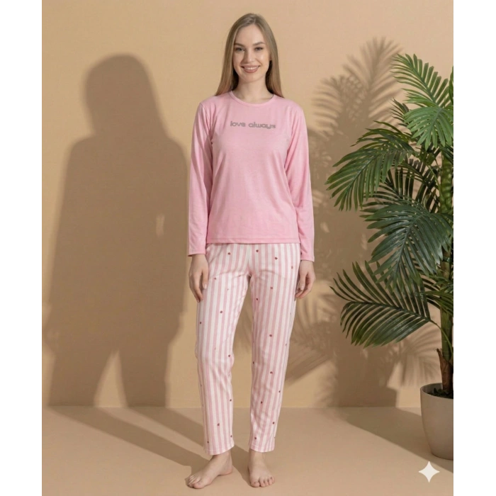 Boyraz Ml-01022 Kadın Milan Uzun Kol Pijama Takımı